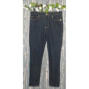 DKNY Ladies Size 10 30"X28" Denim Blue Jeans Dark Wash Straight Leg Short Ankle